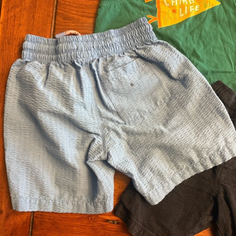 Boys 3pc Summer Camp Green & Blue Short & Tank Bundle Sz 6-7 - Picture 5 of 9